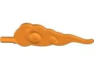 Orange Wave Rounded Straight Swirls with Bar End (Cloud / Wind Gusts)