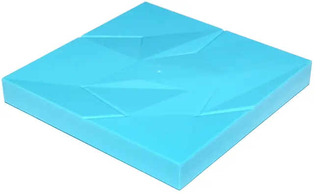 Medium Azure Brick, Modified 6 x 6 x 2/3 No Studs with Ice Crystal Surface Profile