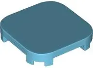 Medium Azure Tile, Modified 4 x 4 with Rounded Corners and 4 Feet