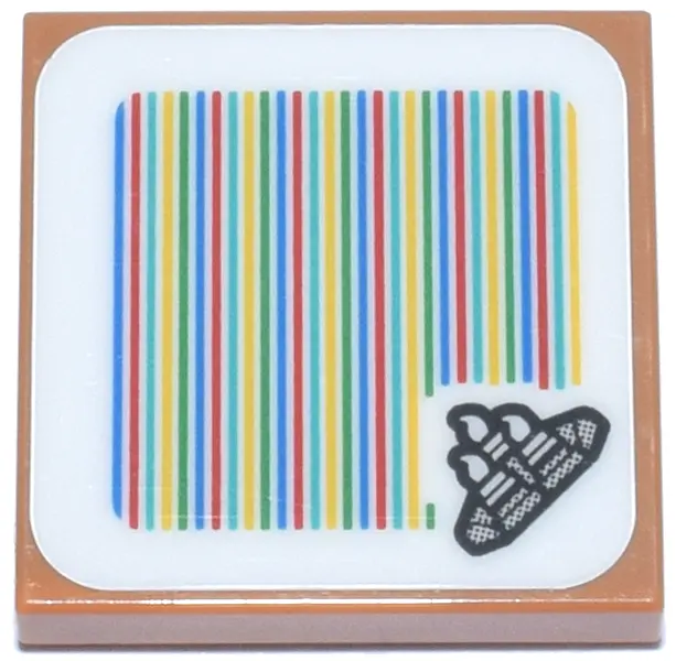 Medium Nougat Tile 2 x 2 with Super Mario Scanner Code Campfire Pattern (Sticker) - Sets 71417 / 714