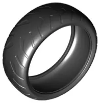 Black Tire 94.3mm D. x 38mm Motorcycle Racing Tread