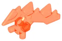Trans-Neon Orange Minifigure, Weapon Blade with Bars and 5 Spikes