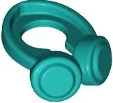 Dark Turquoise Minifigure Headphones Around Neck