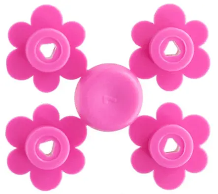 Dark Pink Plant Flower Small, 4 on Sprue