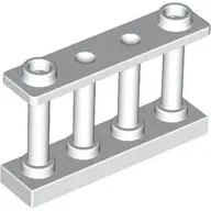 White Fence 1 x 4 x 2 Spindled with 2 Studs