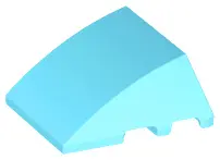 Medium Azure Wedge 4 x 3 Triple Curved No Studs