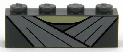 Dark Bluish Gray Brick 1 x 4 with Light Bluish Gray Robe Lapels and Tan Neck Pattern
