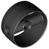 Black Cylinder 4 x 4 x 1 2/3 with Pin Holes and Center Bar