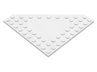 White Wedge, Plate 10 x 10 Cut Corner with no Studs in Center