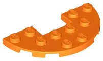 Orange Plate, Round Half 3 x 6 with 1 x 2 Cutout