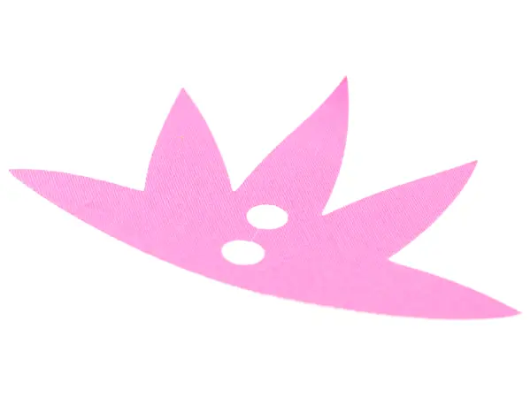 Dark Pink Cloth Play Cube Accent 5 Point Leaf with 2 Holes - Traditional Starch Fabric