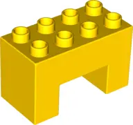 Yellow Duplo, Brick 2 x 4 x 2 with 2 x 2 Cutout on Bottom