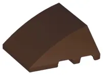 Dark Brown Wedge 4 x 3 Triple Curved No Studs