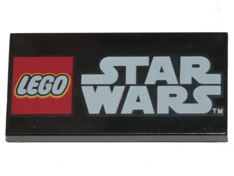 Black Tile 2 x 4 with LEGO Star Wars Logo Pattern