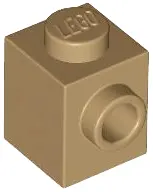 Tan Brick, Modified 1 x 1 with Stud on Side