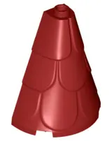 Dark Red Tower Roof 2 x 4 x 4 Half Cone Shaped with Roof Tiles