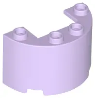 Lavender Cylinder Half 2 x 4 x 2 with 1 x 2 Cutout