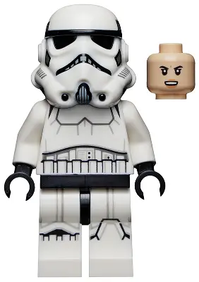 Imperial Stormtrooper - Female, Dual Molded Helmet with Light Bluish Gray Panels on Back, Light Noug