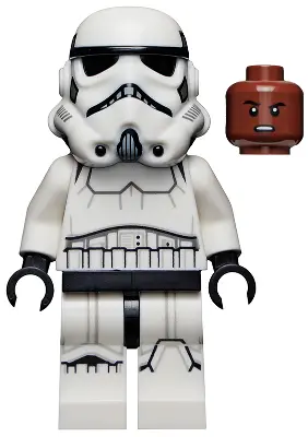 Imperial Stormtrooper - Male, Dual Molded Helmet with Light Bluish Gray Panels on Back, Reddish Brow