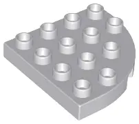 Light Bluish Gray Duplo, Plate Round Corner 4 x 4
