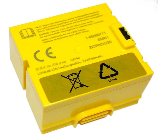 Yellow Electric Rechargeable Battery 7.3V Small - SPIKE Prime