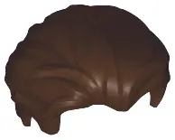 Dark Brown Minifigure, Hair Swept Back with Slight Widow's Peak and Short Sideburns