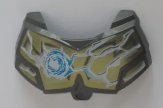 Pearl Dark Gray Large Figure Chest Armor Small with Chi and Gold (Lion) Pattern