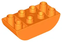 Orange Duplo, Brick 2 x 4 Slope Curved Inverted Double