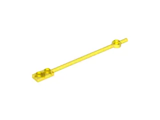 Trans-Yellow Bar  12L with 1 x 2 Plate End Hollow Studs and 1 x 1 Round Plate End