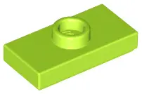 Lime Plate, Modified 1 x 2 with 1 Stud with Groove (Jumper)