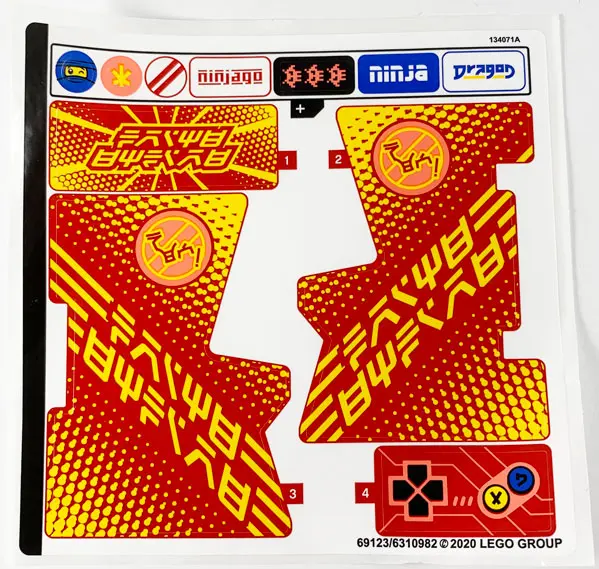 Sticker Sheet for Set 71714 - (69123/6310982)
