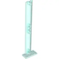 Trans-Light Blue Support 2 x 4 x 13 Semicircle with 5 Pin Holes
