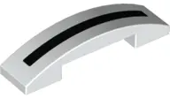 White Slope, Curved 4 x 1 x 2/3 Double with Black Stripe Pattern