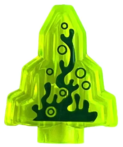 Trans-Neon Green Rock 1 x 2 Crystal Stepped with Dark Green Swamp Gas Moonstone Pattern
