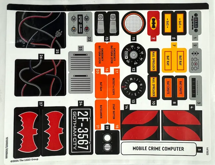 Sticker Sheet for Set 76328, Sheet 1 - (10109802/6508666)