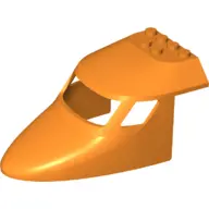 Orange Aircraft Fuselage Forward Top Curved 6 x 10 x 4 with 3 Window Panes