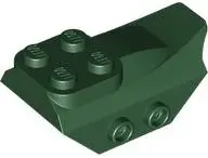 Green Slope, Curved 4 x 2 with 4 Studs on Top, 2 Hollow Studs on Each Side, Wing End