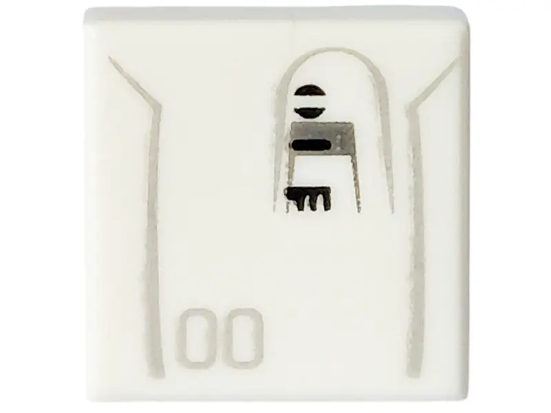 White Tile 1 x 1 with SW Snowtrooper Backpack Ep 7 Pattern