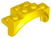 Yellow Vehicle, Mudguard 4 x 2 1/2 x 2 with Arch Round, Solid Studs, and Rounded Legs