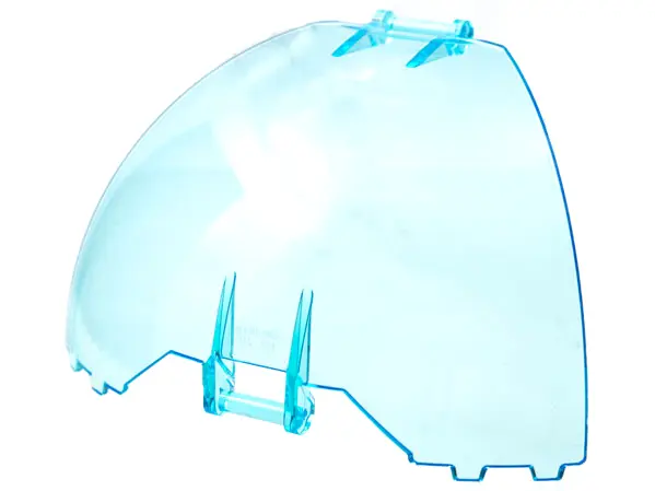 Trans-Light Blue Windscreen Quarter Dome, Bar Handles at Top and Bottom