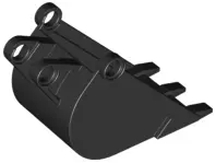 Black Technic Digger Bucket 4 x 4 x 9 with 3 Teeth