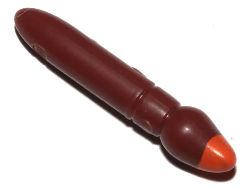 Reddish Brown Minifigure, Utensil Paint Brush with Orange Tip Pattern
