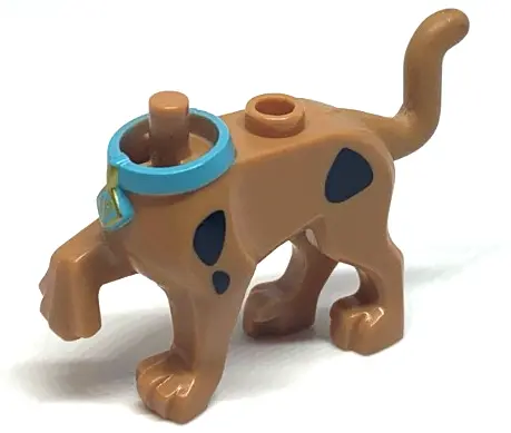 Medium Nougat Dog Body Great Dane Scooby-Doo Walking with Right Front Leg Raised and Medium Azure Co