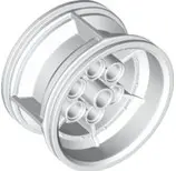 White Wheel 43.2mm D. x 26mm Technic Racing Small, 6 Pin Holes