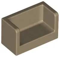 Dark Tan Panel 1 x 2 x 1 with Rounded Corners and 2 Sides