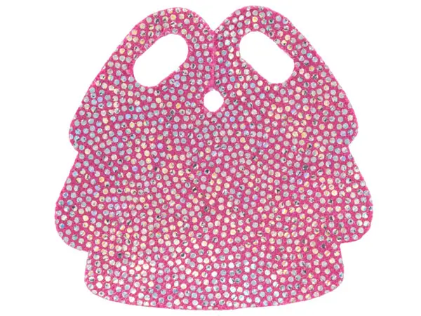 Magenta Mini Doll, Skirt Cloth, Friends with Silver Iridescent Dots Pattern