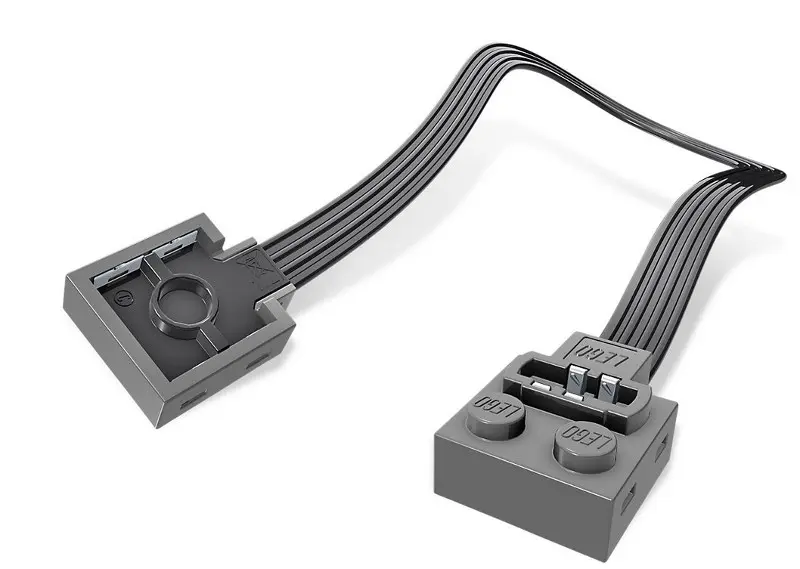 Dark Bluish Gray Electric, Power Functions Extension with one Light Bluish Gray End (length 20cm)