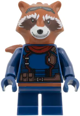 Raccoon - Dark Blue Outfit, Dark Red Scarf, Reddish Brown Head