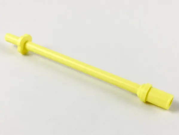 Bright Light Yellow Bar   8L with Stop Rings and Pin (Technic, Figure Accessory Ski Pole) - Flat End