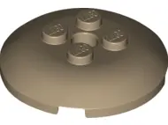 Dark Tan Brick, Round 4 x 4 x 2/3 Dome Top with Hole